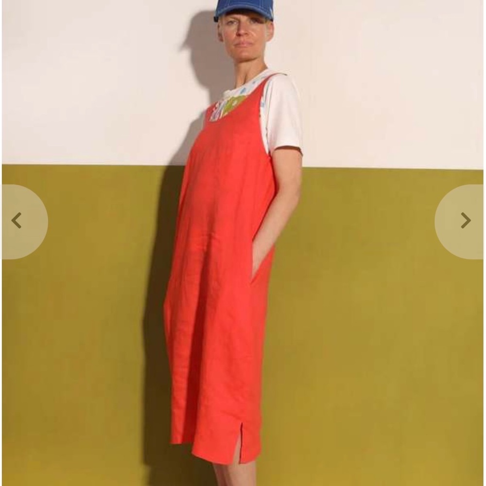 L.F. Markey Red Linen Dress US 2 NEW